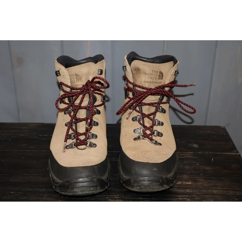 The North Face Hiking Boots Icepick Men 11.5 Tan Waterproof Suede Made In Italy